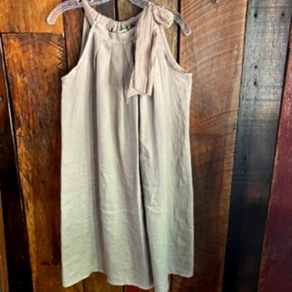 Bellambra - Tan Linen Dress - S - LIKE NEW CONDITION